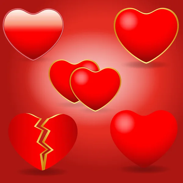 Çeşitli kalpler vektör — Stok Vektör
