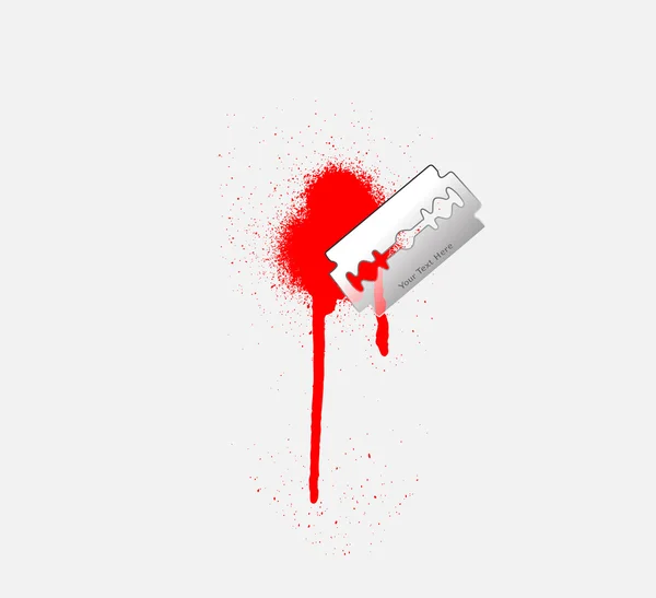 Rasoir vectoriel avec éclaboussure de sang — Image vectorielle