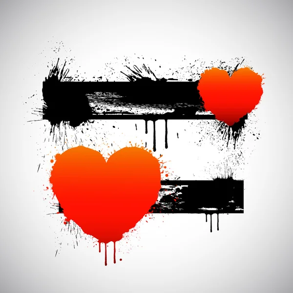Bannières Grunge Heart — Image vectorielle
