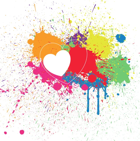 Fond éclaboussure de coeur coloré — Image vectorielle