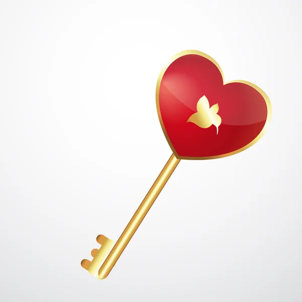 Χρυσή καρδιά κλειδί — Διανυσματικό Αρχείο
