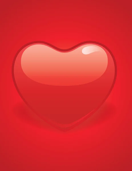Red Glassy Heart — Stock Vector