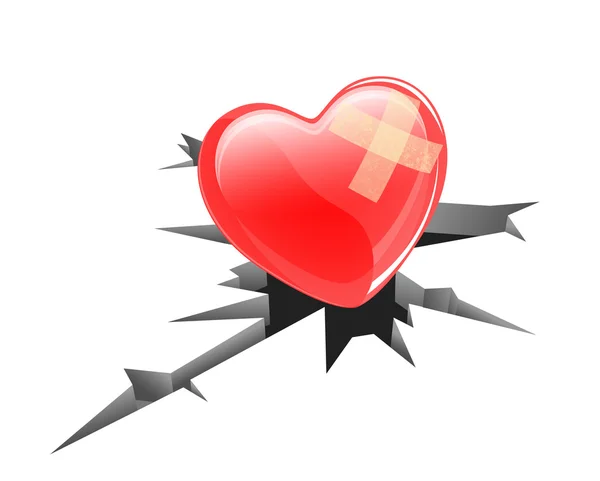 Vektorové zraněné srdce — Stockový vektor