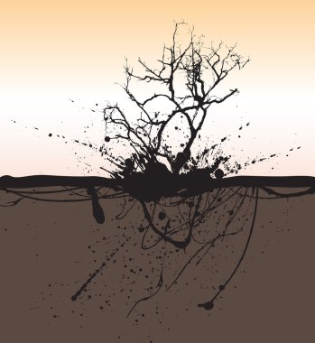 Dead Tree on Splash clipart