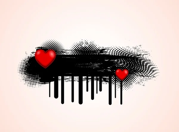Bannière de coeur demi-ton — Image vectorielle