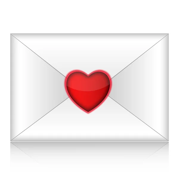 Valentijn hart envelop — Stockvector