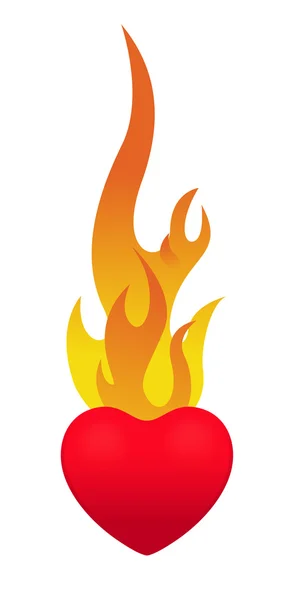 Καρδιά στη φωτιά — Διανυσματικό Αρχείο