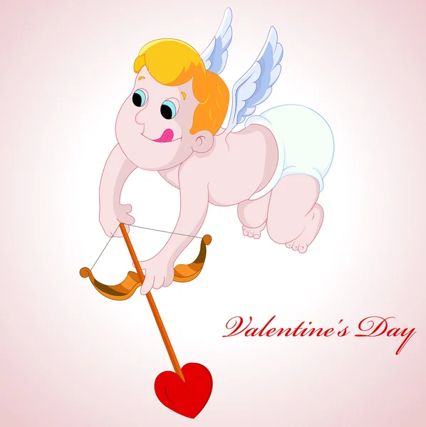 Valentine tarjeta de Cupido — Vector de stock