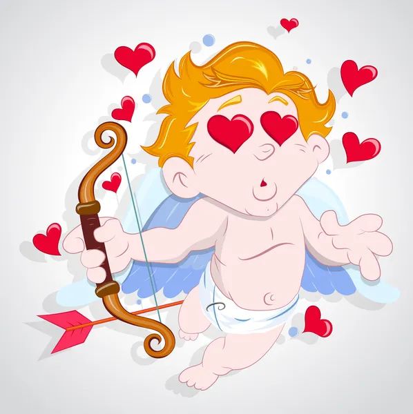 Cupid i kärlek — Stock vektor