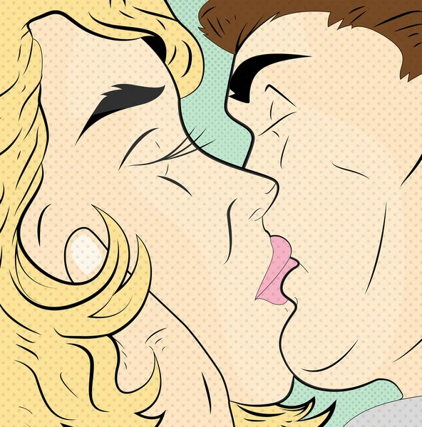 接吻情侣艺术 — 图库矢量图片