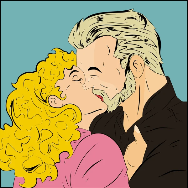 Art de baiser couple — Image vectorielle
