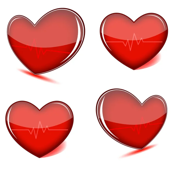Набор сердечных ударов — стоковый вектор
