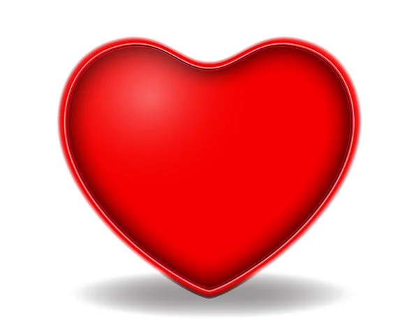 Beyaz arkaplanda kırmızı kalp — Stok Vektör