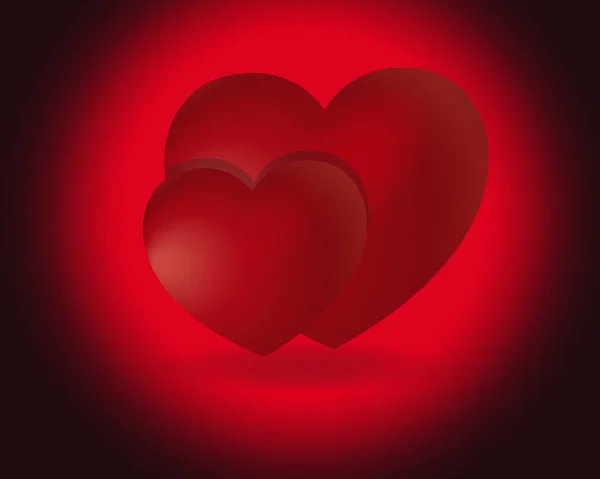 Светящиеся сердца — стоковый вектор