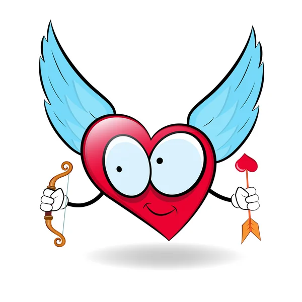 Cartoon engel hart — Stockvector
