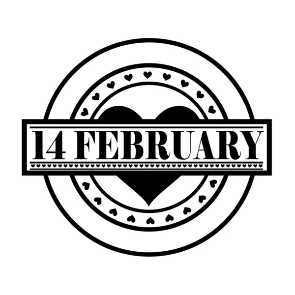 14 February Valentine Stamp — Stock Vector