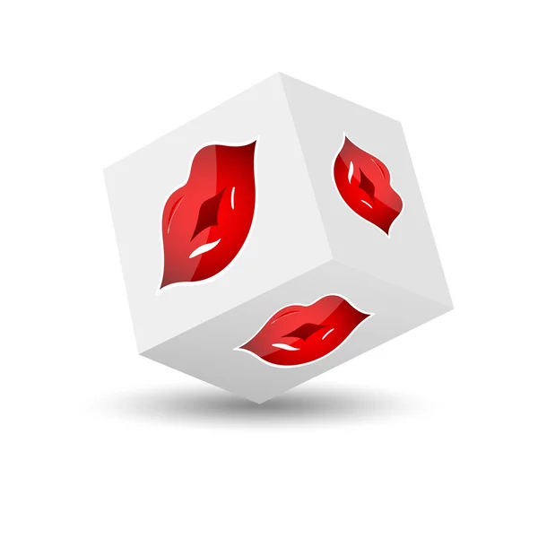 Vector Kiss Cube — Stock Vector
