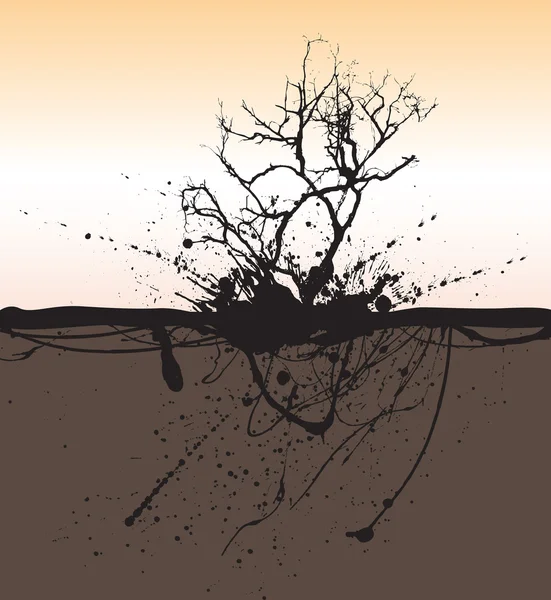 Splash üzerinde ölü ağaçlar — Stok Vektör