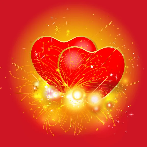 Corazón de San Valentín brillo fondo — Archivo Imágenes Vectoriales