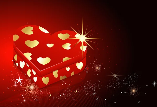 De doos van de gift van de decoratieve valentine — Stockvector