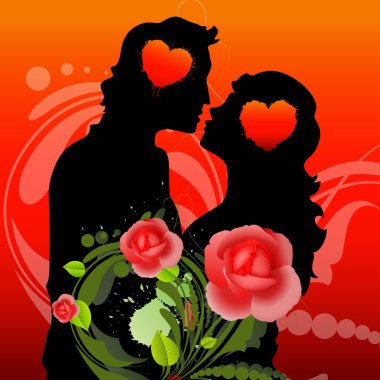 Art of Romantic Couple clipart