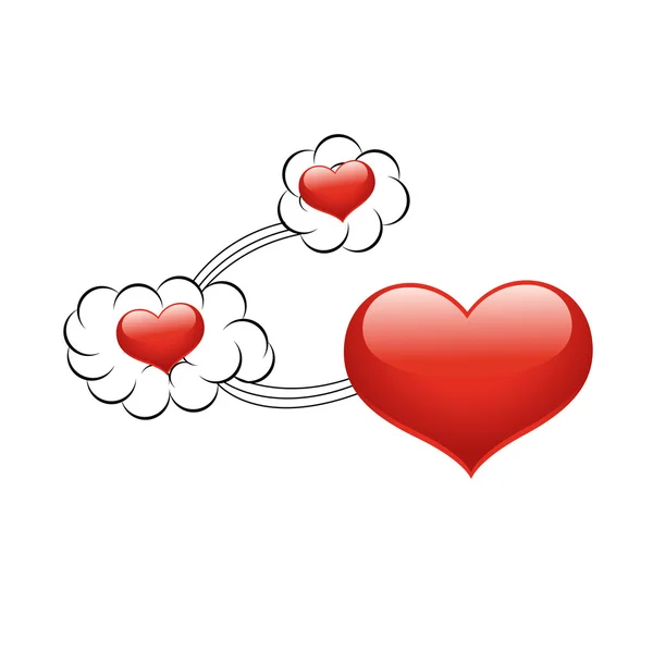Sevgililer parlak kalp — Stok Vektör