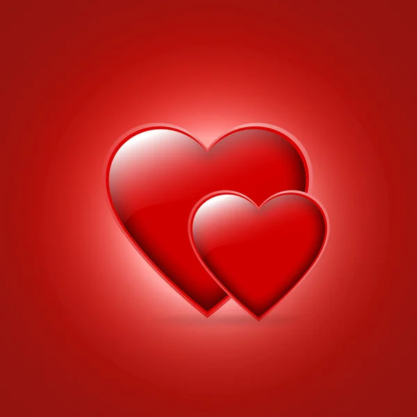 Λαμπερό ζεύγος της καρδιάς — Διανυσματικό Αρχείο
