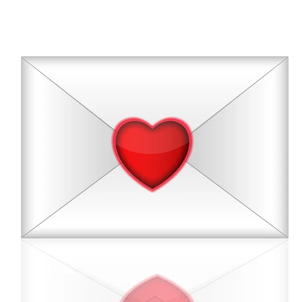 Envelope vetorial com selo cardíaco — Vetor de Stock