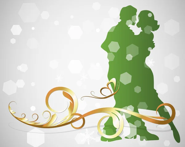 Romantisches Paar im dekorativen Hintergrund — Stockvektor