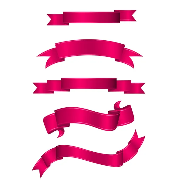 Banery Różowej Wstążki — Wektor stockowy