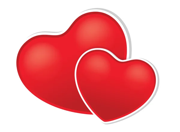 Piros szív pár — Stock Vector