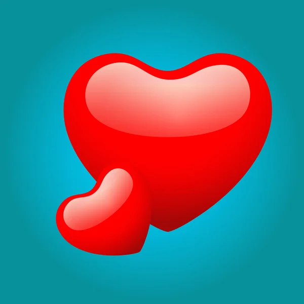 Glossy Hearts Template Design — Stock Vector