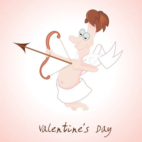San Valentín Cupido con arco — Archivo Imágenes Vectoriales