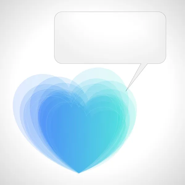 Bulle de discours sur le cœur — Image vectorielle
