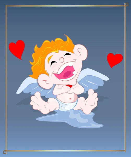 Naughty Cupid Laughing — Stock Vector