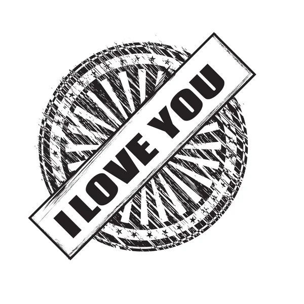 Grunge I Love You Banner — Stock Vector