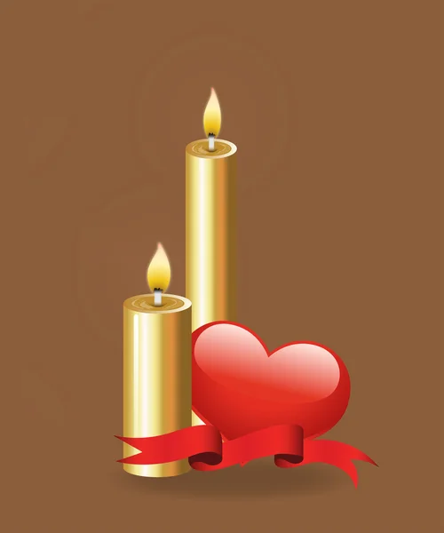 Сердце со свечами — стоковый вектор