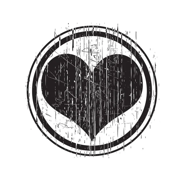 Grunge Black Love Stamp —  Vetores de Stock