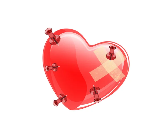 Dolore al cuore ferito — Vettoriale Stock