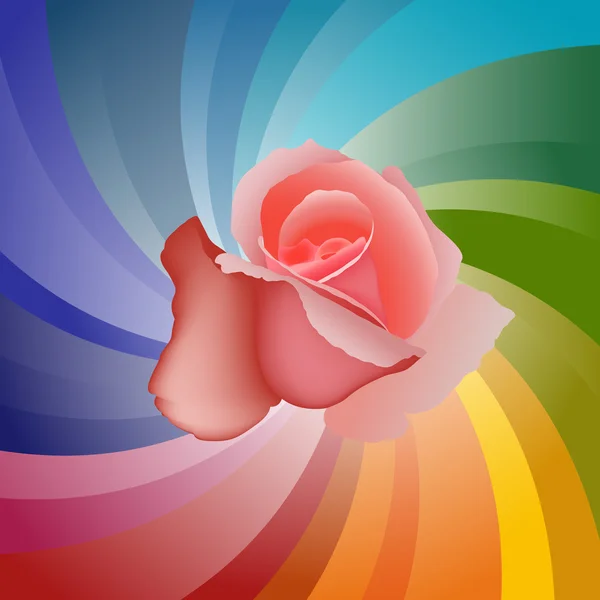 Vector Rose on Colorful Background — Stock Vector