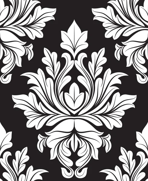 Damas blanc fond floral — Image vectorielle
