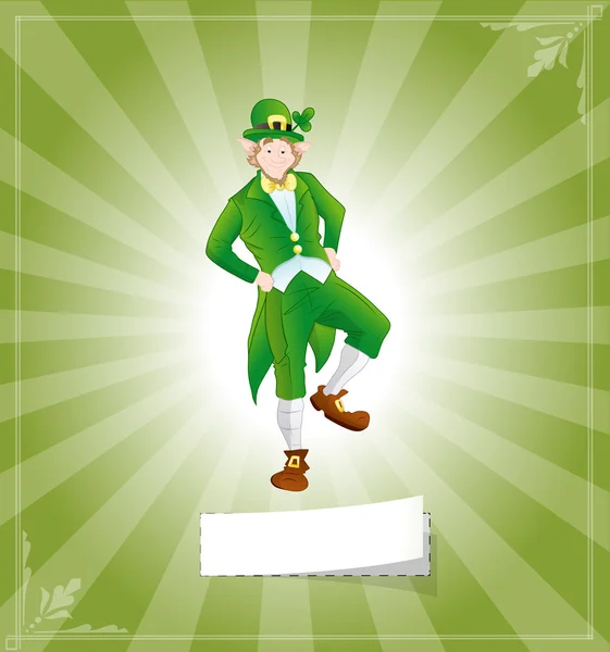 Leprechaun irlandais Contexte rétro — Image vectorielle