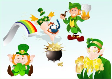 Funny St. Patrick's Day Character Vectors clipart
