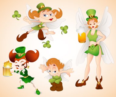 Patrick's Day Fairies Vectors clipart