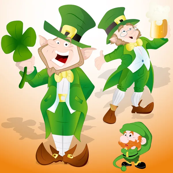 St. Patrick de dag Leprechaun — Stockvector