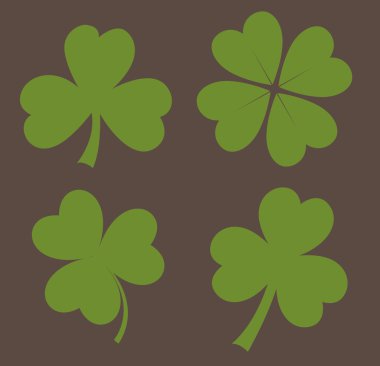 Set of Clover Leaves Shapes clipart