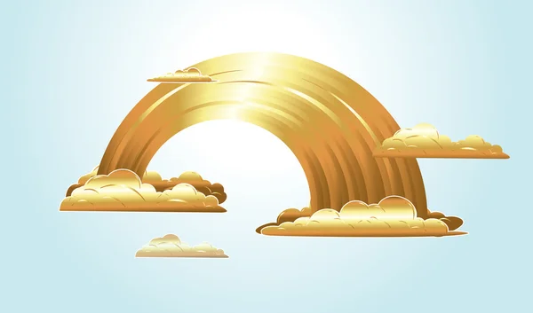 Χρυσή ιριδίζουσα σύννεφα — Διανυσματικό Αρχείο