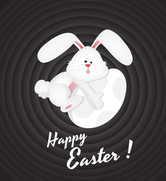 Easter Bunny on Egg — Stock Vector