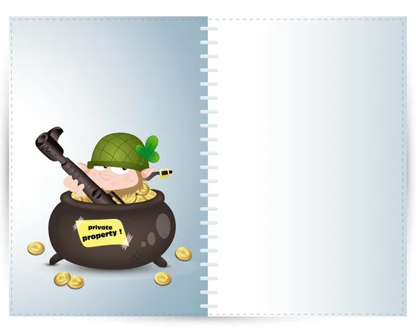 Leprechaun Guard Illustration Card — Stock Vector