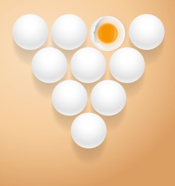 Single Broken Egg in Heap of Eggs clipart